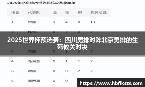 2025世界杯预选赛：四川男排对阵北京男排的生死攸关对决